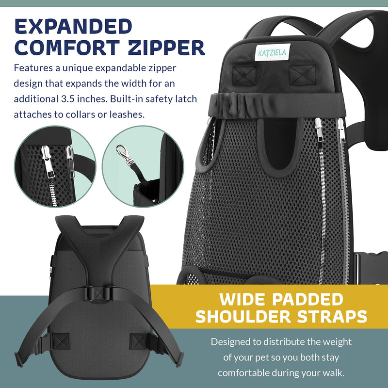 Dog Carrier Front Pack - Pet Cat and Dog Front Carrier - Puppy Backpack Carrier for Small Dogs - Harness and Carrying Holder Pouch for Travel, Hiking, Bike - Adjustable Leg Out Design (Large) Large - PawsPlanet Australia