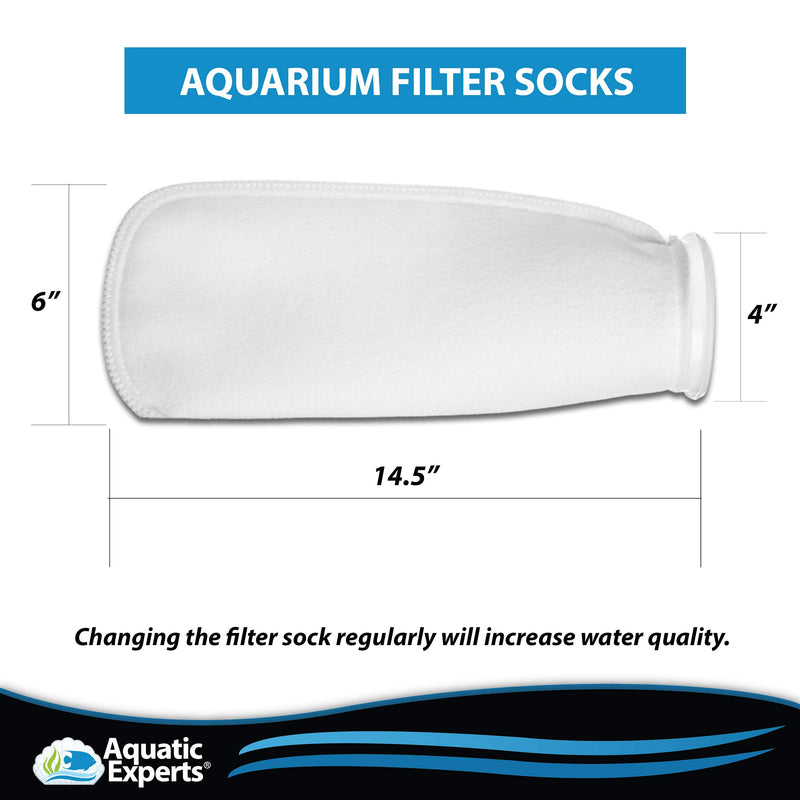 [Australia] - Aquatic Experts Filter Socks 200 Micron - 4 Inch Ring by 14 Inch Long – 8 Pack- Long - Premium Aquarium Felt Filter Bags - Custom Made in The USA 