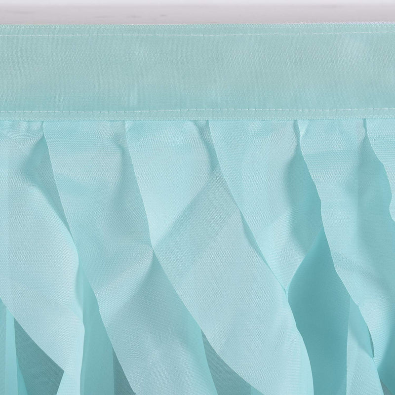 Leegleri Tulle Curly Willow Table Skirt Ruffle Tutu Table Skirt for Rectangle Table or Round Table,Mermaid Table Skirt for Baby Shower,Birthday Partys (Aqua,L 6(ft) H 30in) Aqua Curly Willow L 6(ft)*H 30in - PawsPlanet Australia