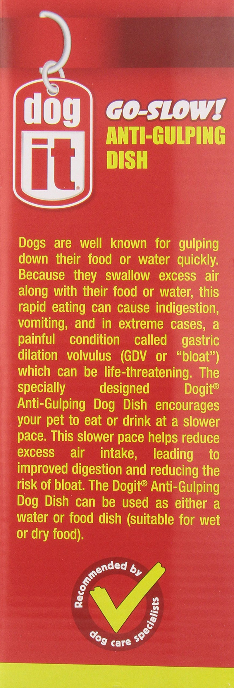 [Australia] - Dogit Go Slow Anti-Gulping Dog Dish, Slow Feeding Dog Bowl Suitable for Wet or Dry Food Large Black 