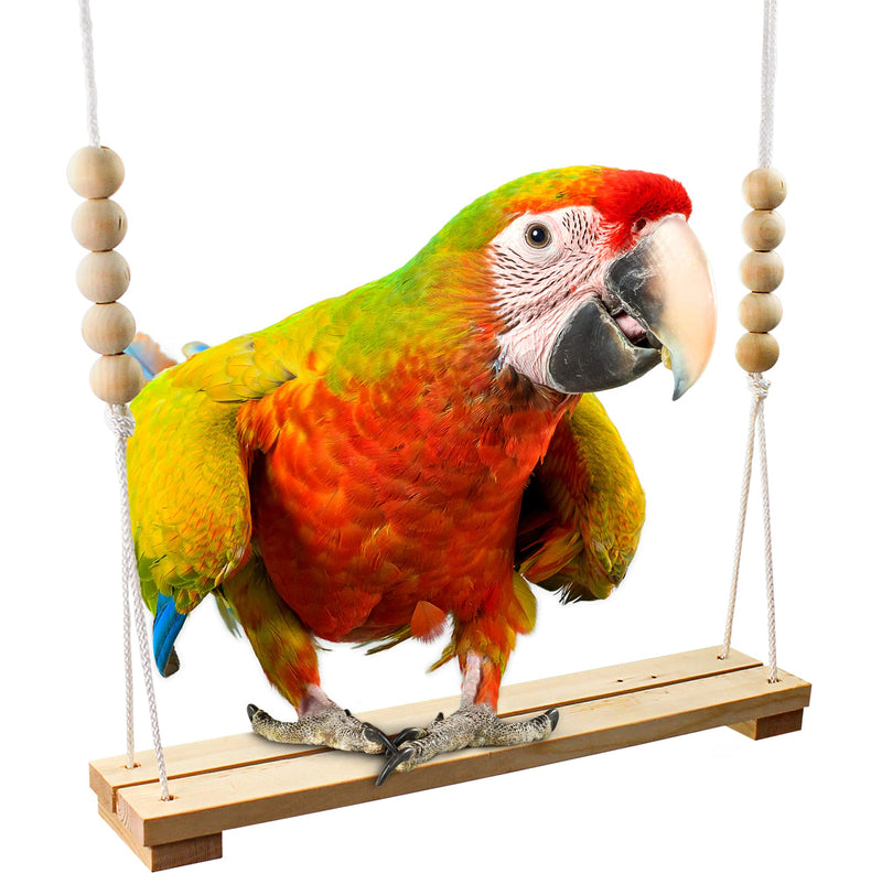 Chicken Swing Toy for Coop Natural Safe Wooden Accessories Handmade in USA! Large Durable Perch Ladder for Poultry Run Rooster Hens Chicks Pet Parrots Macaw Entertainment Stress Relief for Birds - PawsPlanet Australia