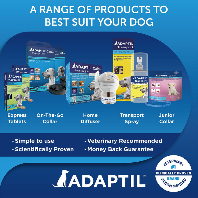 ADAPTIL Calm On-the-Go Collar, helps dogs cope with stress and anxiety related behavioural issues and life challenges especially when out and about - Medium/Large Dogs Only Collar - PawsPlanet Australia