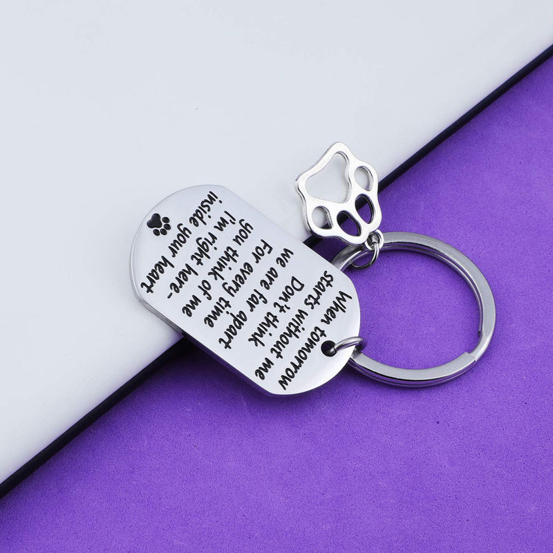 [Australia] - EIGSO Pet Memorial Keychain Pet Rememberance Gift When Tomorrow Starts Without Me Pet Dog Pet Cat Sympathy Gift for Pet Lover when tomorrow starts KR 