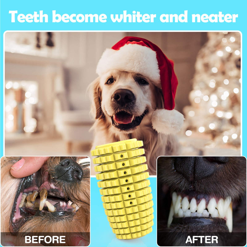 [Australia] - TOPTEAM Dog Chew Toys for Aggressive Chewers Toothbrush Teeth Cleaning Dog Chew Toys Interactive Pet Corn Toys with Rope Clean Teeth Bad Breath Durable Chewing for Puppy, Small & Medium Dogs 