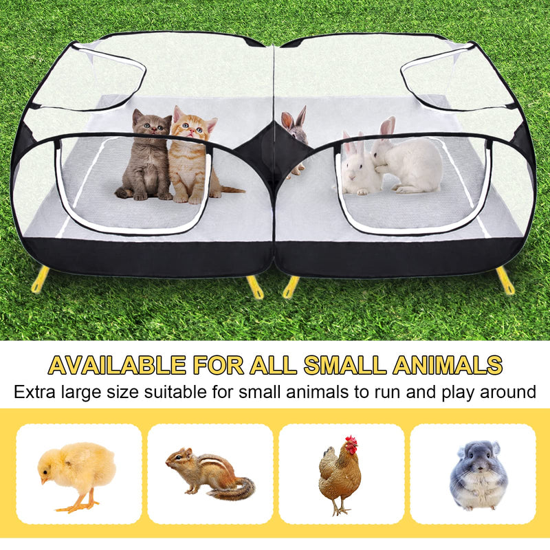 Coolty Small Animal Playpen Chicken Coop Animals Pop-up Large Movable Chicken Yard Fence for Puppies, Kittens, Rabbits, Ducks, Chickens Outdoor Yard - PawsPlanet Australia