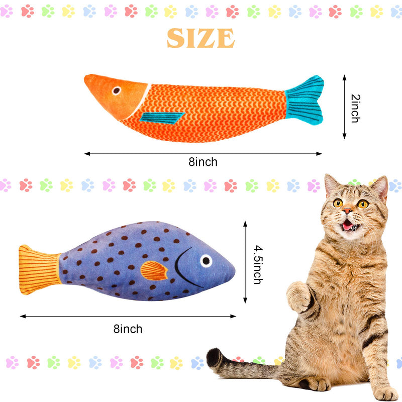 Chivao 7 Pieces Plush Kitten Cat Toys, Cartoon Fishes Cat Catnip Toys for Indoor Cats, Stuffed Chew Bite Catnip Teething Toy Set for Kitten - PawsPlanet Australia