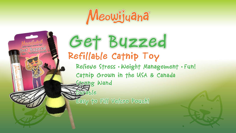 [Australia] - Meowijuana | Refillable Catnip Toy | Promotes Play and Cat Health | Includes Organic Catnip | | Feline and Cat Lover Approved Bee 1 Count 