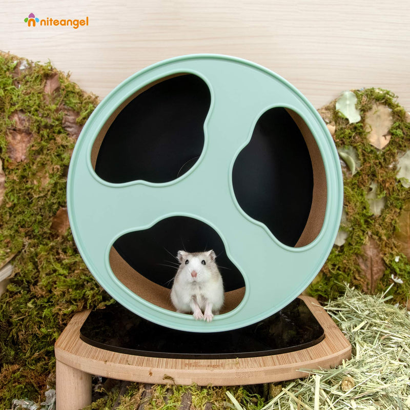 Niteangel Quiet Hamster Exercise Wheel - Dark Clouds Series Hamster Running Wheels for Dwarf Syrian Hamsters Gerbils Mice or Other Small Sized Pets Mint Green - PawsPlanet Australia