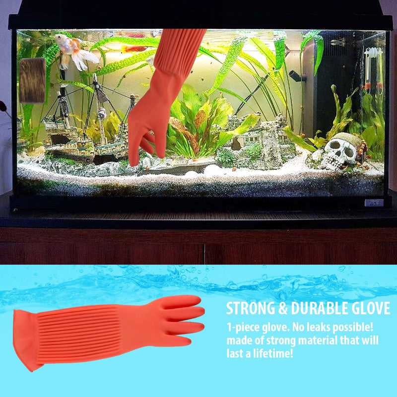 [Australia] - Wallko's pet store Aquarium Gloves for Fish Tank Maintenance – 22 inch Long Rubber Gloves Keep Your Hands and Arms Dry. Increases Comfort in Daily Aqua Maintenance. Medium Sized. Medium/Large 