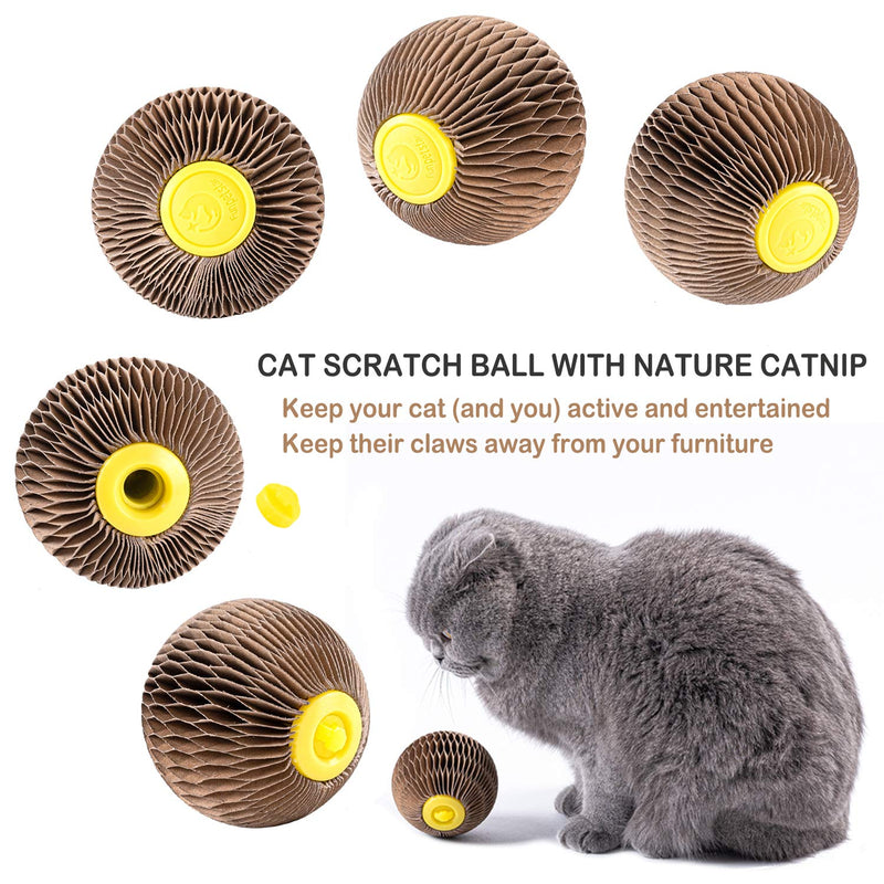 [Australia] - ARELLA Catnip Ball Toy for Cats Catnip Refillable Scratcher Ball Kitty's Faithful Playmate Reduce Obesity and Loneliness CSB01BR 