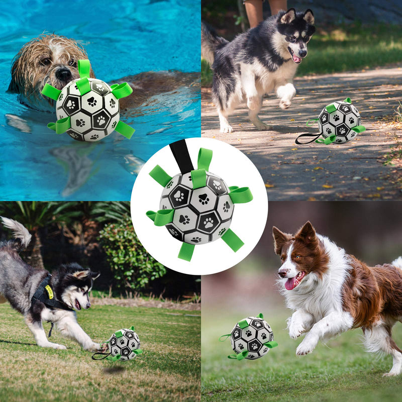 Interactive Dog Toys Dog Soccer Ball with Grab Tabs Dog Tug Toy Dog Water Toy for Outdoor, Durable Dog Ball Toy for Small Medium Dogs and Puppy（6 Inch） - PawsPlanet Australia