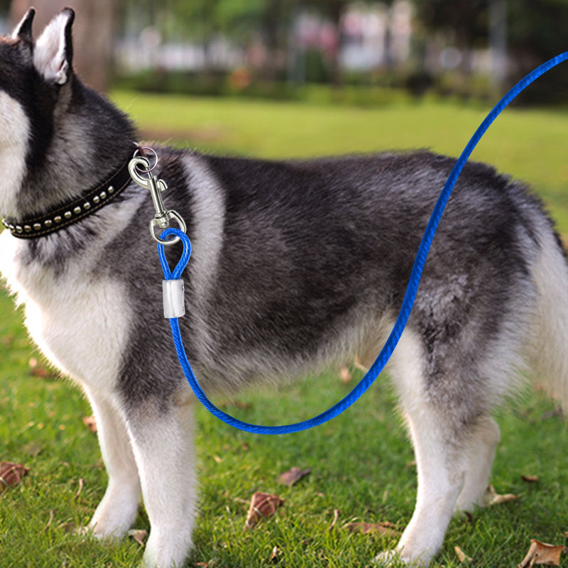 [Australia] - NEODIKO 15ft Dog Tie Out Cable, Tie-Out Cable for Pet Dogs Up to 60 Pounds Blue 