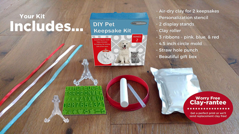 Ultimate Pawprint Keepsake Kit (Makes 2) - Paw Print Christmas Ornament w/ Bonus Personalization Tool & Display Stands! For Dogs, Cats & Pets. Non-toxic. Clay Air-Dries Soft, Light & Uncrackable. - PawsPlanet Australia