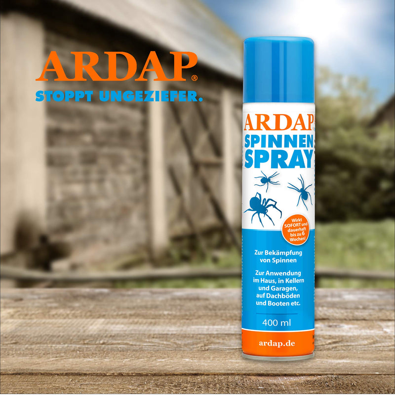ARDAP Spider Spray 400ml - Quick & effective with long-term effect up to 6 weeks - Anti spider spray for spider defense - Ideal for households, in basements & garages, in attics & boats 400.00 ml (pack of 1) - PawsPlanet Australia