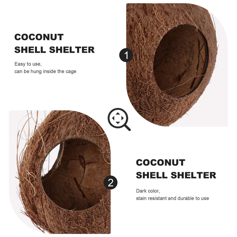 ULTECHNOVO Bird Hut Nesting Gecko Reptile Hideouts, Gecko Coconut Husk Hut Cave Habitat with Hanging Loop for Leopard Gecko Reptiles Amphibians and Small Animals - PawsPlanet Australia