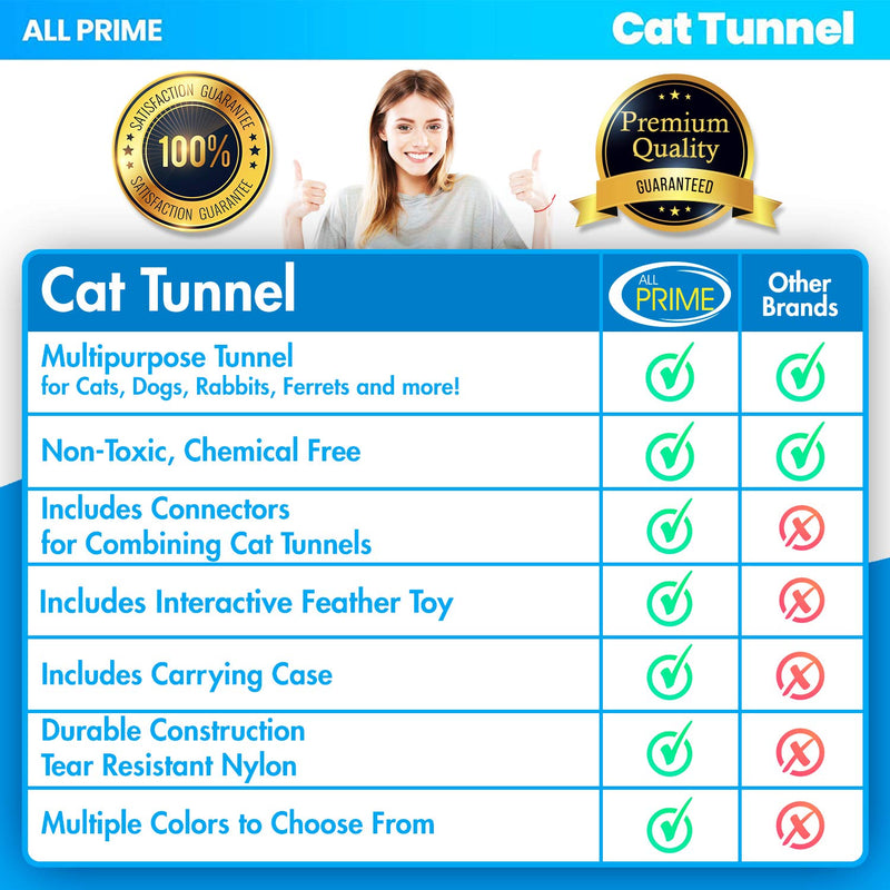 [Australia] - All Prime Cat Tunnel - Also Included is a ($5 Value) Interactive Cat Toy - Toys for Cats - Cat Tunnels for Indoor Cats - Cat Tube - Collapsible 3 Way Pet Tunnel - Great Toy for Cats & Rabb Blue 