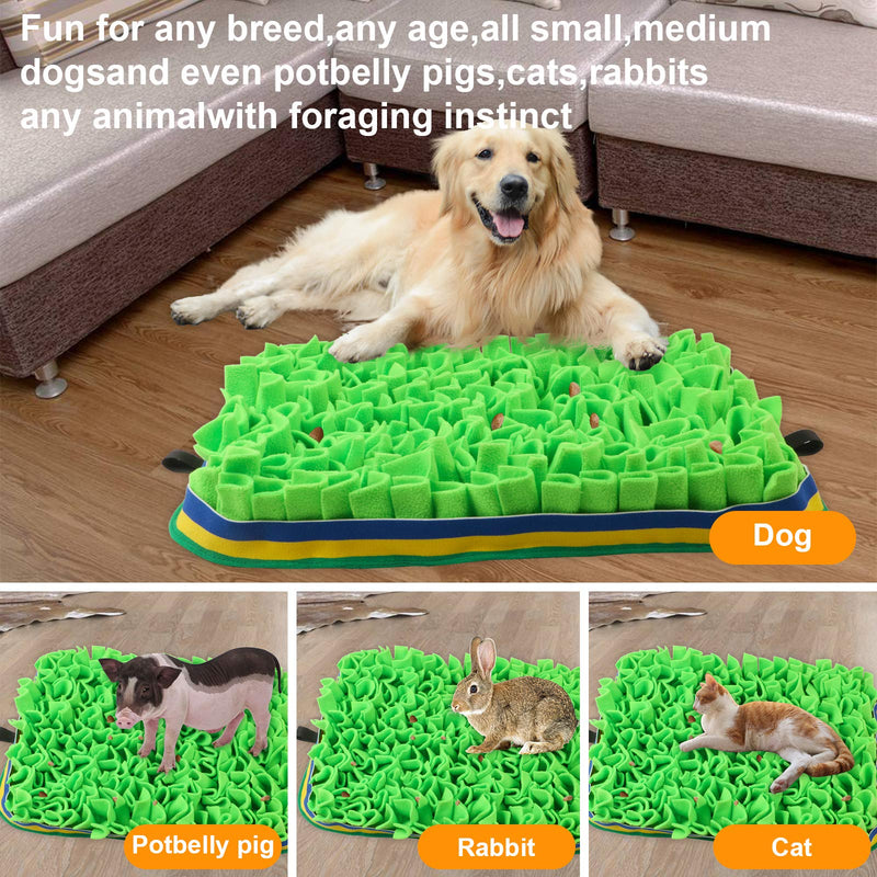 FOUNDOVE Snuffle Feeding Mat for Dog Pet Puzzle Toys Encourages Natural Foraging Skills Fun to Use Design Durable and Machine Washable Perfect for Any Breed (Green) Green - PawsPlanet Australia