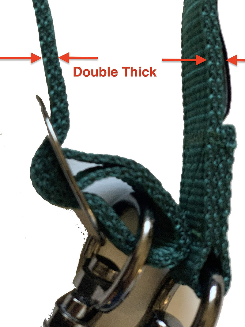 Majestic Ally Pack of 2, Double Thick Trailer Tie for Horse Haulage, Cross tie with Adjustable Buckle, Panic Snap and Bull Snap – 1 Inch by 36 Inch Hunter Green - PawsPlanet Australia