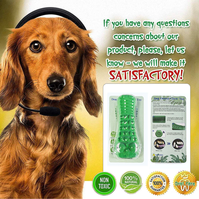 DAN.LOSIG Dog Toys Dog Toothbrush, Dog Chew Toys with Squeak Indestructible Crocodile For Medium Large Breed New Dog Dental Care Teeth Cleaner Natural Rubber - PawsPlanet Australia