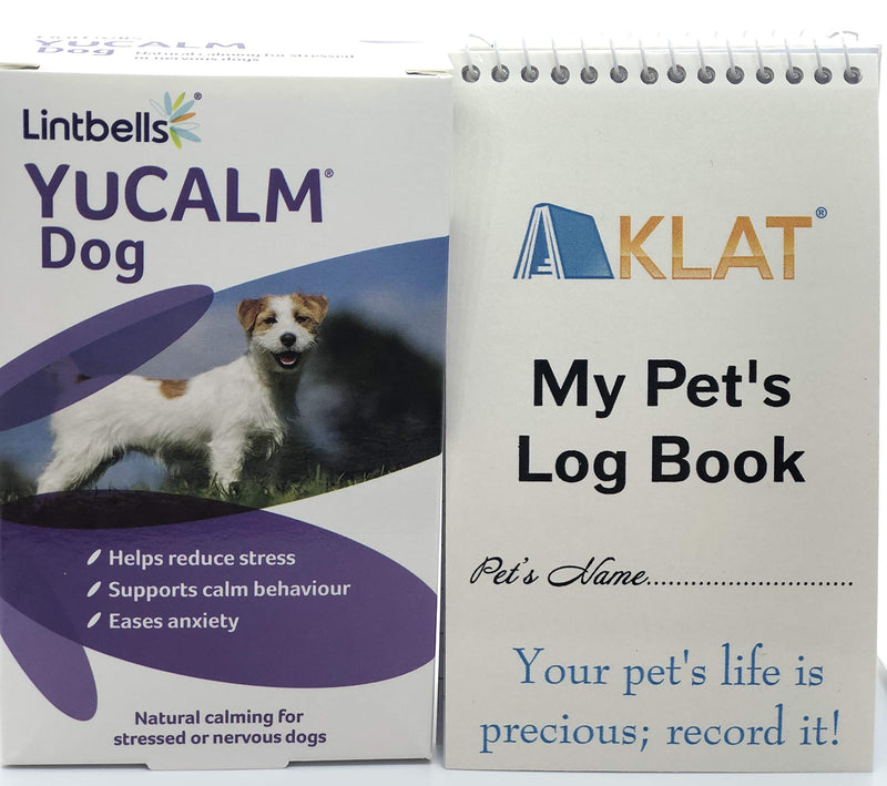 YuCalm Dog- Natural Calming Supplement for Stressed or Nervous Dogs (60 Tablets) + AKLAT Pet Notebook - PawsPlanet Australia