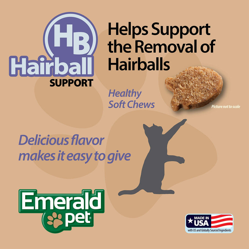 Emerald Pet Feline Hairball Soft Natural Grain Free Cat Chew, Made in USA 2.5 - PawsPlanet Australia