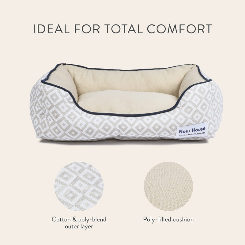 Now House for Pets by Jonathan Adler Washable Dog Beds - Dog Cuddler Bed or Cushion Dog Bed for Small and Large Dogs by Now House by Jonathan Adler - Dog Bed Washable, Pet Bed for Dogs, Puppy Bed Grey Diamond - PawsPlanet Australia