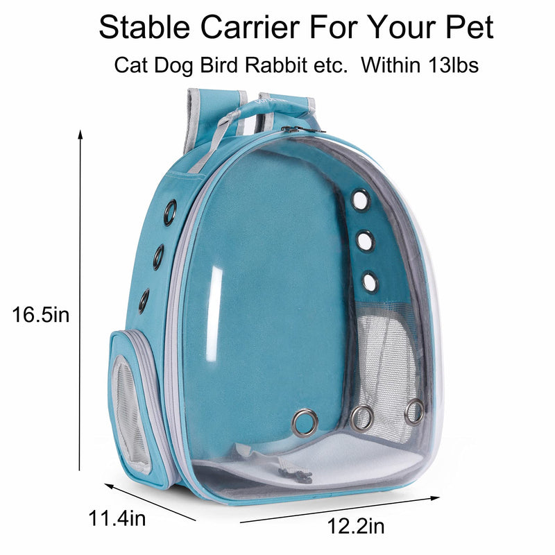 COFOETLN Cat Backpack Carrier Bubble,Pet Carrier Backpack, Airline-Approved, Cats and Puppies Ventilate Transparent Capsule Backpack, Designed for Travel, Walking, Hiking and Outdoor Use Blue - PawsPlanet Australia