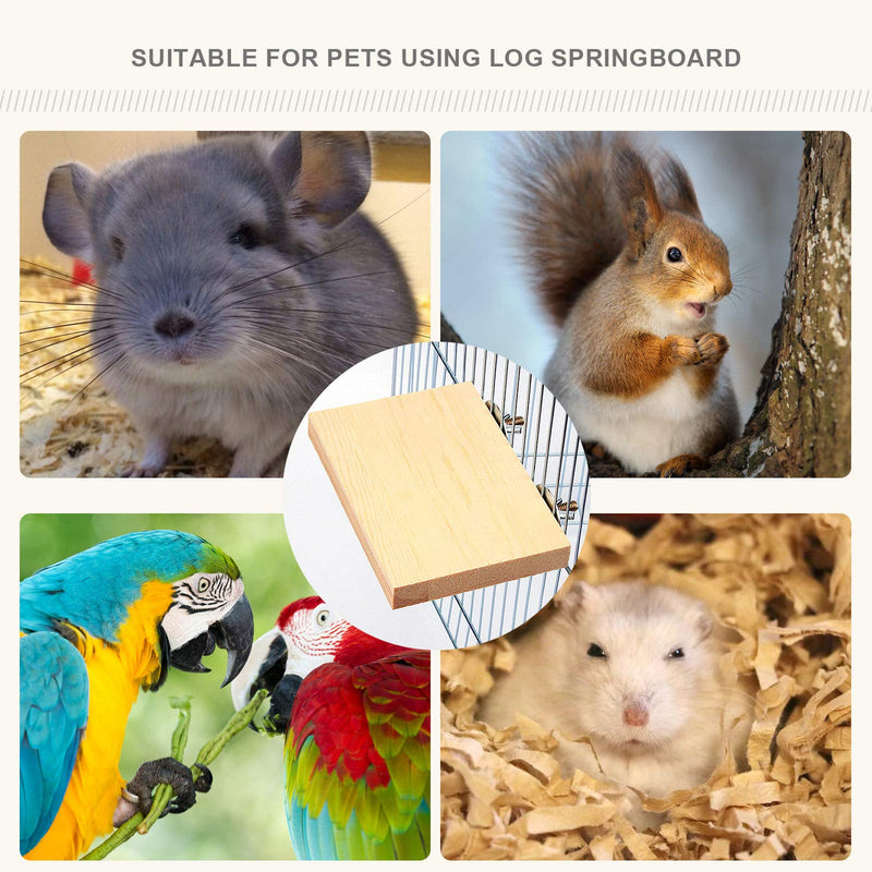 YINETTECH 4pcs Pet Hamster Chinchilla Wooden Rectangular Platform with Screw Nut Washer Small Animal Toy - PawsPlanet Australia