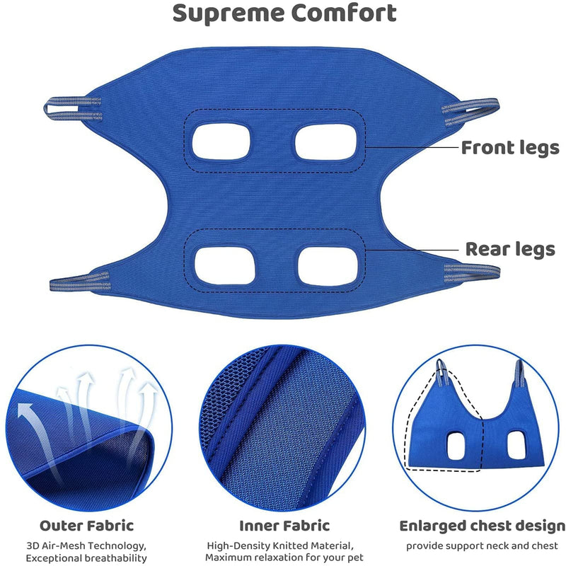 FEEGO Pet Grooming Hammock for Dogs & Cats, Pet Grooming Hammock, Pet Grooming Sling, Dog Grooming Harness, Restraint Bag, Helper, Pet Nail Clip Bag for Grooming, Nail Cutting S (8-10) inch Blue - PawsPlanet Australia