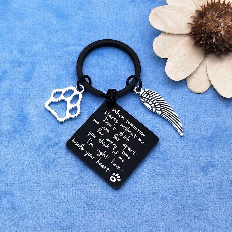 Loss of Pet Keyring Pet Memorial Gifts Keyring Dog Cat Sympathy Gifts When Tomorrow Starts Without Me Keychain Pet Lovers Remembrance Gifts Pet Owner Keepsake Keyring Gift in Memory of Pet Gift - PawsPlanet Australia