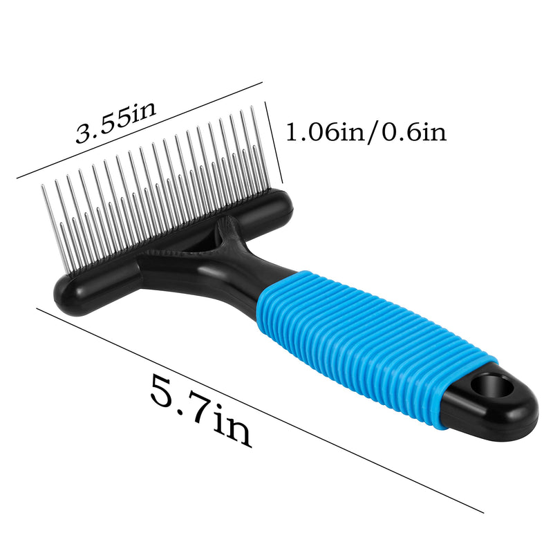 ACGTS Undercoat rake for Dogs, Dematting Tool with Long & Short Stainless Steel Teeth - Grooming Deshedding Pet Brush Comb for Large Long Hair Dogs Cat - Compact Easy to Carry - PawsPlanet Australia