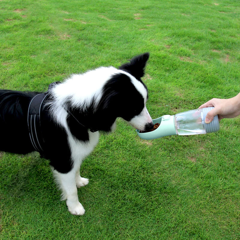 GUDYMSKY Portable Dog Water Bottles with Leakproof Durable Bowl Dispenser Water & Food Container Dog Water Bottle for Outdoor and Pet Enthusiasts Green - PawsPlanet Australia