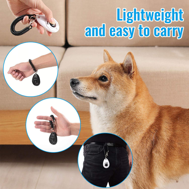 Diyife Dog Clicker, [ 2 PCS, Multi-Color] Training Clicker with Wrist Strap for Dog Cat Horse black & white - PawsPlanet Australia