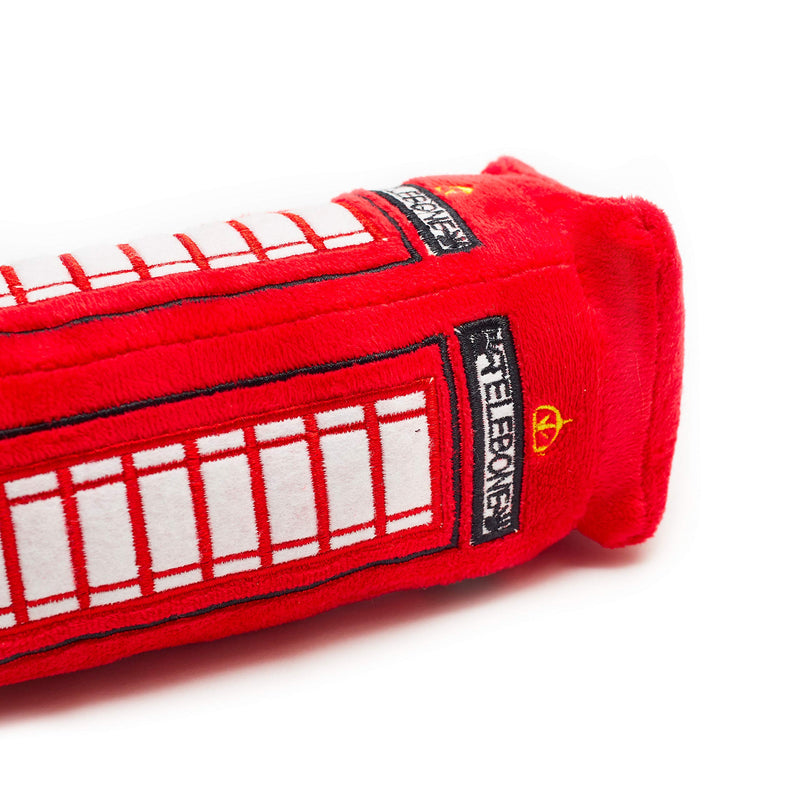 PetLondon British Red Telephone Box Plush Dog and Puppy Toy 6" With Squeaker, Cute Fun London Landmark Telebone UK Dog Interactive Toy - PawsPlanet Australia