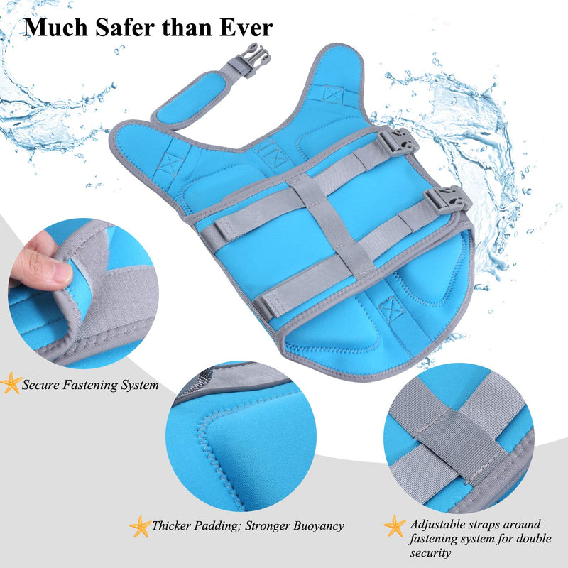 Vivaglory Neoprene Puppy Life Jacket with Superior Buoyancy and Rescue Handle, Skin-Friendly & Durable, Blue, X-Small XS (Pack of 1) - PawsPlanet Australia