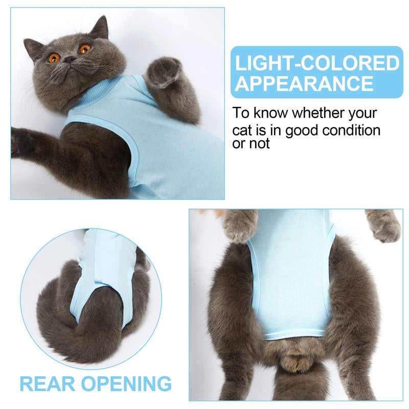 [Australia] - Geyoga 3 Pieces Cat Recovery Suit Breathable Kittens Skin Protect Anti Licking Wound E-Collar Dog Recovery Clothing for Small and Medium Size Pets 