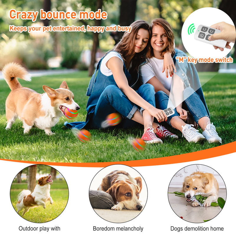 Interactive Dog Toys, Peppy Pet Ball for Dogs Wicked Ball Active Rolling Ball for Boredom Indoor Outdoor, Remote Control Self Moving Motion Activated Ball Smart USB Rechargeable Spinning Dog Ball Toy - PawsPlanet Australia