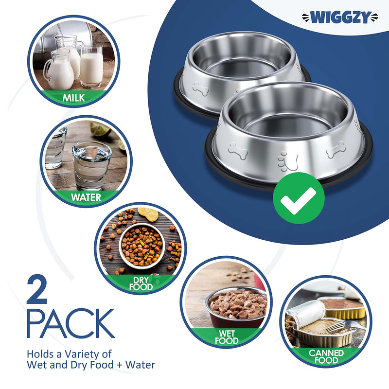 Wiggzy Dog Bowls, Stainless Steel Dog Bowl, Pet Bowl, Slow Feeding Dog Bowl, Dog Food Bowl, Dog Bowls Medium, Large Dog Bowls, Dog Bowls for Small Dogs, Puppy Bowls, Non Slip Dog Bowls (Medium) - PawsPlanet Australia