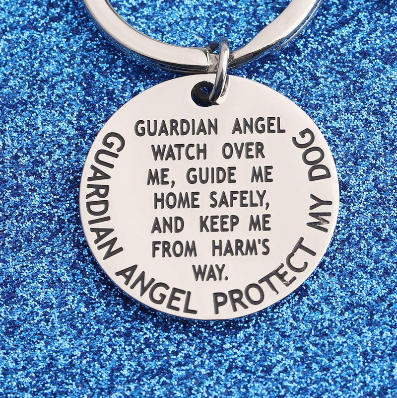 [Australia] - WUSUANED Guardian Angel Protect My Dog Pet Protection Pet Tag Dog Collar Tag guardian angel protect my dog keychain 