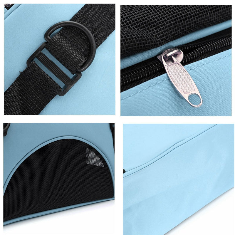 Dotala Cat Travel Carrier Bag, Comfort Portable Foldable Pet Bag Airline Approved for Small Dogs,Cats and Puppies Small Animal(S: 15.7”L×7.8“W×11.8" H) (Blue) Blue - PawsPlanet Australia