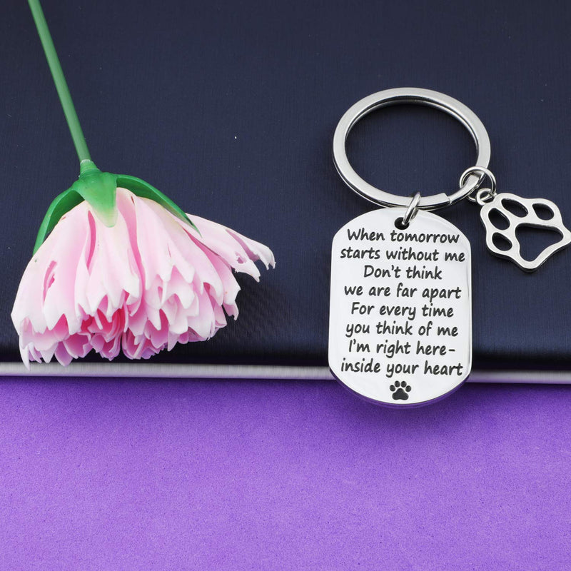 [Australia] - EIGSO Pet Memorial Keychain Pet Rememberance Gift When Tomorrow Starts Without Me Pet Dog Pet Cat Sympathy Gift for Pet Lover when tomorrow starts KR 