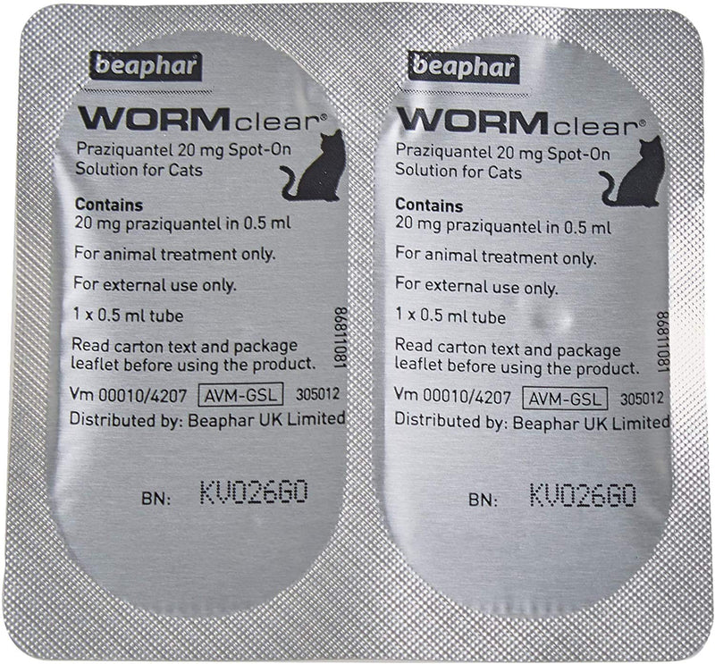 Beaphar 2 X Wormclear Spot-On Solution for Cats, 21 g - PawsPlanet Australia