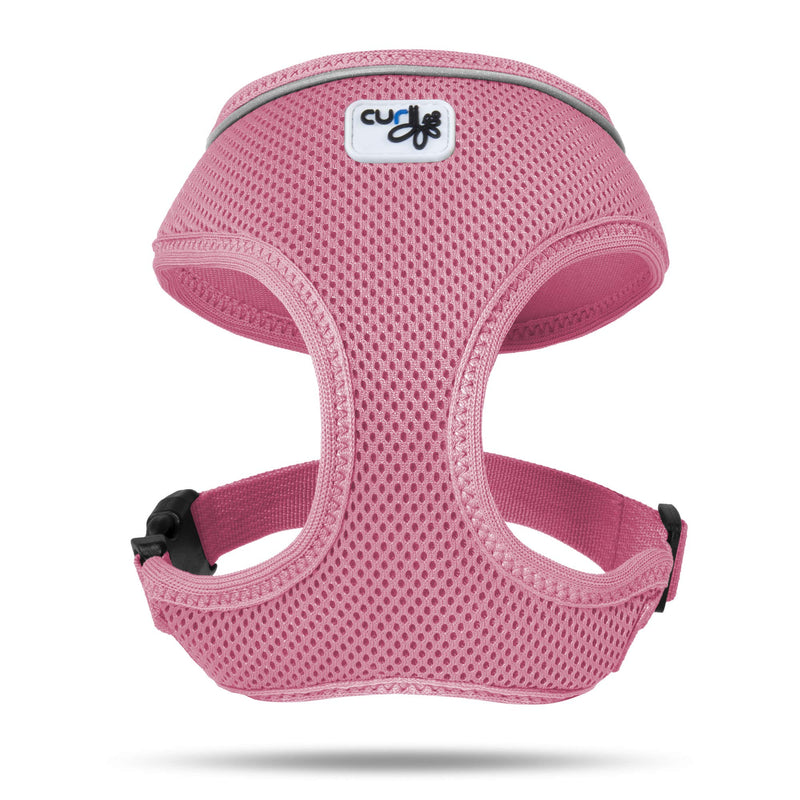 [Australia] - Curli Basic Harness Air-Mesh Dog Harness Pet Vest Adjustable Step-in Light Harness S Pink 