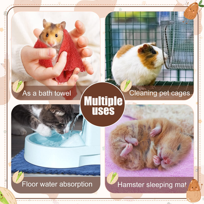 8 Pieces Guinea Pigs Blankets Guinea Pig Accessories Hamster Fleece Cage Liners Small Animal Bedding Mats Bathe Towels Warm Blankets for Guinea Pig Hamster Ferrets Chinchillas Hedgehogs - PawsPlanet Australia