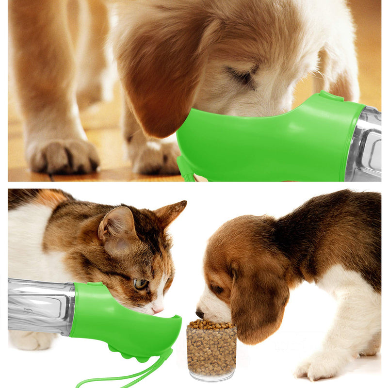 3 in 1 Dog Water Bottle,Portable Dog Water Dispenser with Drinking and Feeding Function,12OZ Leak Proof Dog Bowl Water Dispenser for Walking and Pets Outdoor Hiking - PawsPlanet Australia