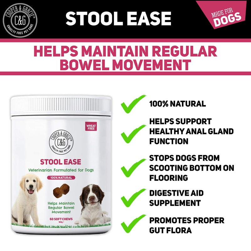 C&G Pets | STOOL EASE FOR DOGS 60 SOFT CHEWS | WHEAT FREE | MAINTAIN REGULAR BOWELS | TASTY MEAT FLAVOUR | HEALTHY STOOLS | VETERINARIAN FORMULATED - PawsPlanet Australia