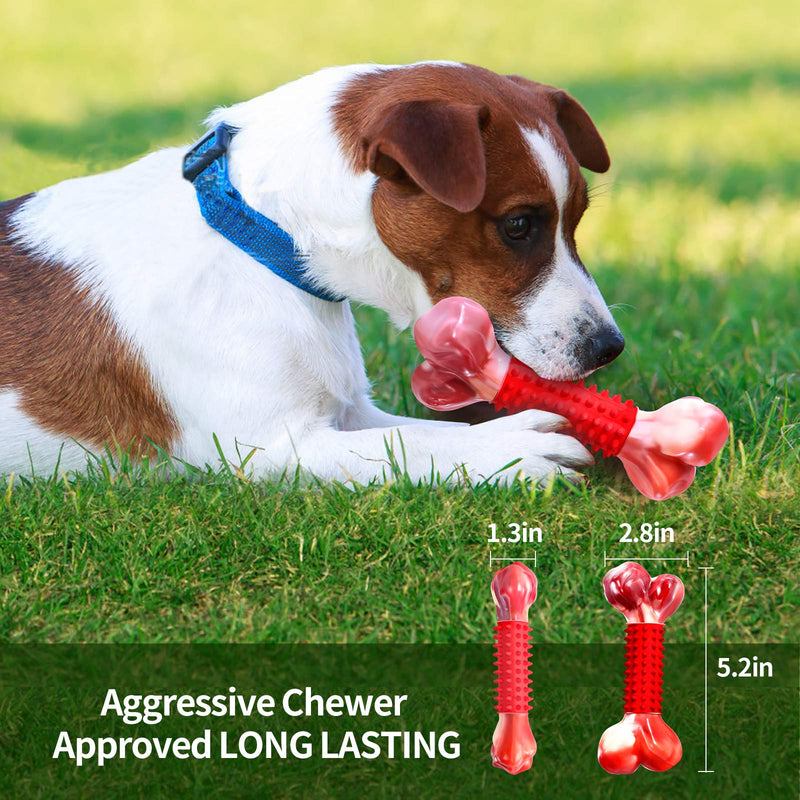 Tough Dog Toys for Aggressive Chewers Large Breed, Apasiri Dog Chew Toys, Durable Dog Toys, Dog Bones Made with Nylon and Rubber, Big Indestructible Dog Toy, Medium Puppy Chew Toys Teething chew Toys Beef Small (Pack of 1) - PawsPlanet Australia