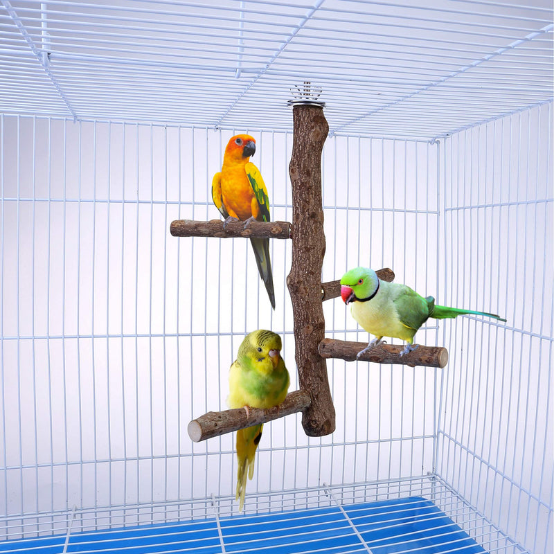 Mogokoyo Natural Wood Bird Perch Stand, Hanging Multi Branch Perch for Cage, Parrots, Parakeets Cockatiels, Conures, Macaws, Love Birds, Finches - PawsPlanet Australia