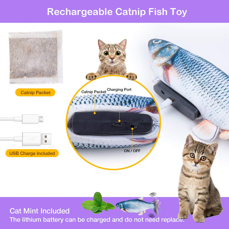 7pcs Cat Fishing Pole Feather Toy Set - Retractable Cat Teaser Wand with 5 Cat Feather Toys for Indoor Cats, Electric Flopping Fish Cat Toy with Catnip Funny Interactive Cat Toys, Gift for Pets Green - PawsPlanet Australia