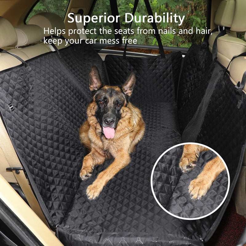 Petsfit Dog Car Seat Cover for Back Seat Protector, Scratchproof Nonslip Hammock Washable Pets Seat Covers with Mesh Window Against Dirt and Pet Fur for Cars Trucks Black - PawsPlanet Australia